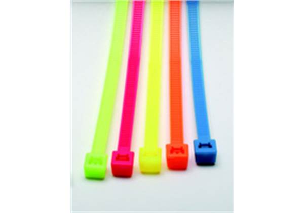Colored Cable Ties 1000 Pack 14 x .190 50 lbs , Fluorescent Yellow 