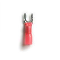 Spade Terminals Heat Shrink Insulated-Butted Seam Red 22-18 AWG, #6 Stud (25/Bag)