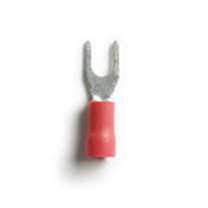 Spade Terminals Nylon Insulated-Butted Seam Red 22-18 AWG, #4-6 Stud (100/bag)