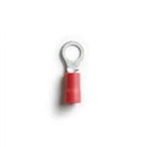 Ring Terminals Vinyl Insulated Red 22-18 AWG, #4-6 Stud (100/Bag)