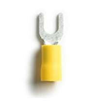 Spade Terminals Vinyl Insulated-Butted Seam Yellow 12-10 AWG, #4-6 Stud (100/bag)