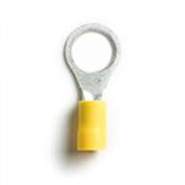 Ring Terminals Vinyl Insulated Yellow 12-10 AWG, #6-8 Stud (100/Bag)